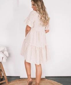 WeLove Fashion Deserae Dress - Beige Gingham