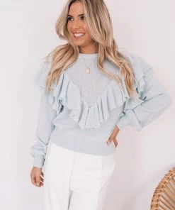 YH & Co (Chloe Yip) Vivica Top - Light Blue