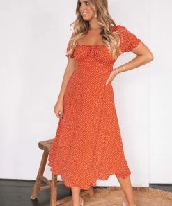 Style Box DRESSES Maxie Dress - Rust Print