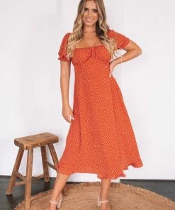 Style Box DRESSES Maxie Dress - Rust Print