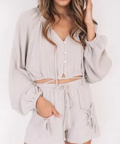 Valeria Stace Shorts - Grey CLOTHING