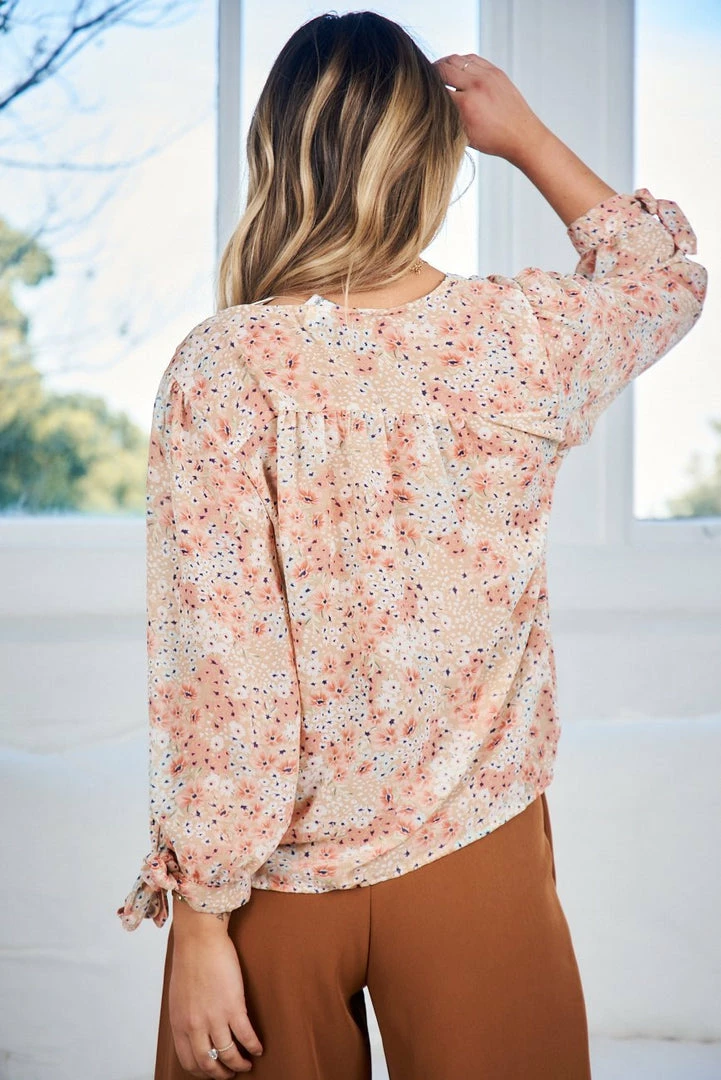 So In Style Aras Top - Beige Floral CLOTHING 4 So In Style Aras Top - Beige Floral CLOTHING