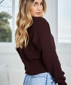 Red Berry CLOTHING Anca Cardigan - Chocolate