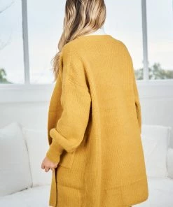 HQ Fashion Maternity Dresses Marvel Cardigan - Mustard