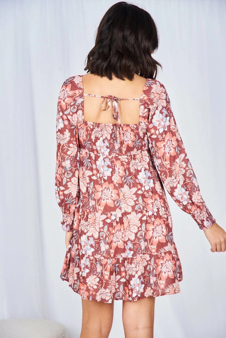 Style Box Cristabelle Dress - Brown Floral DRESSES 4 Style Box Cristabelle Dress - Brown Floral DRESSES