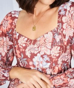 Style Box Cristabelle Dress - Brown Floral DRESSES 10 Style Box Cristabelle Dress - Brown Floral DRESSES