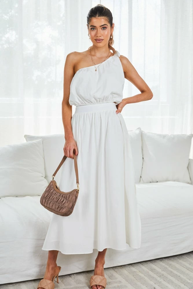 Pink Diamond CLOTHING Glenosa Skirt - White 3 Pink Diamond CLOTHING Glenosa Skirt - White