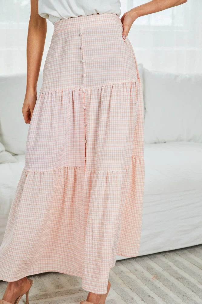 Qtrend Fashion PTY LTD Jayma Skirt - Orange Check 8 Qtrend Fashion PTY LTD Jayma Skirt - Orange Check