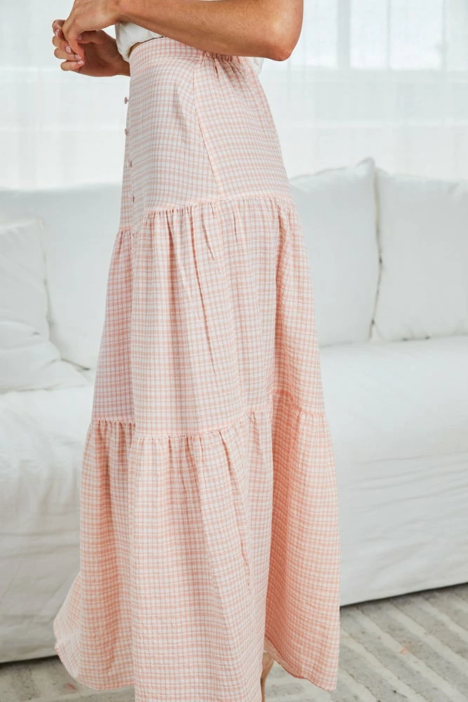 Qtrend Fashion PTY LTD Jayma Skirt - Orange Check 5 Qtrend Fashion PTY LTD Jayma Skirt - Orange Check