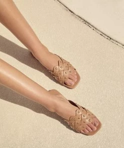 Verali Footwear Rina Woven Sandals - Dark Camel