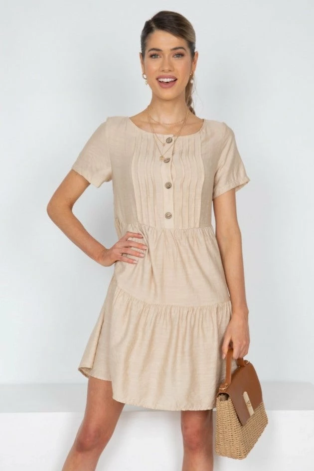HQ Fashion Aviva Dress - Beige 3 HQ Fashion Aviva Dress - Beige