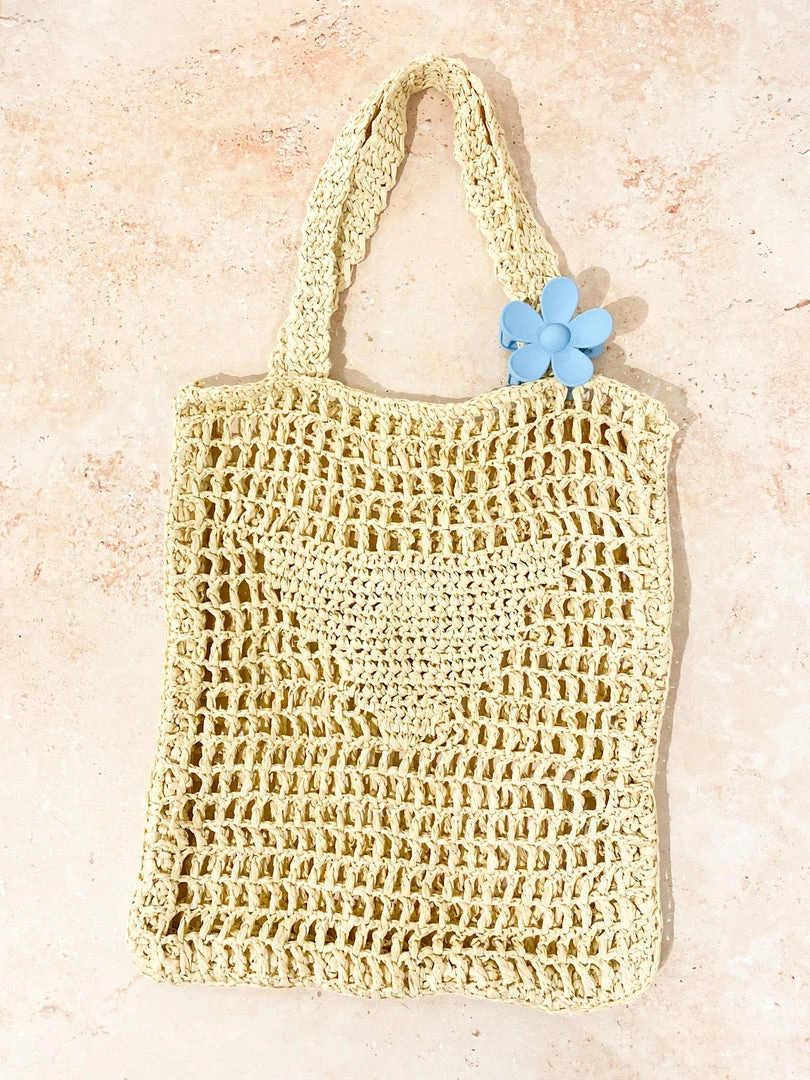 Angel Whisper Raffia Beach Tote Bag - Natural 5 Angel Whisper Raffia Beach Tote Bag - Natural