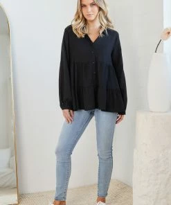 Miracle Fashion Abree Blouse - Black CLOTHING