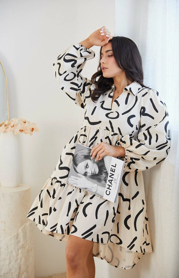 YH & Co (Chloe Yip) DRESSES Adalaine Dress - Beige Print 8 YH & Co (Chloe Yip) DRESSES Adalaine Dress - Beige Print