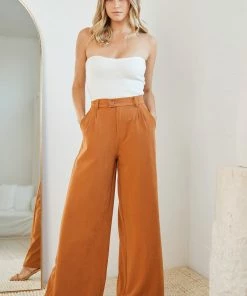 Qtrend Fashion PTY LTD CLOTHING Adamaris Pants - Camel