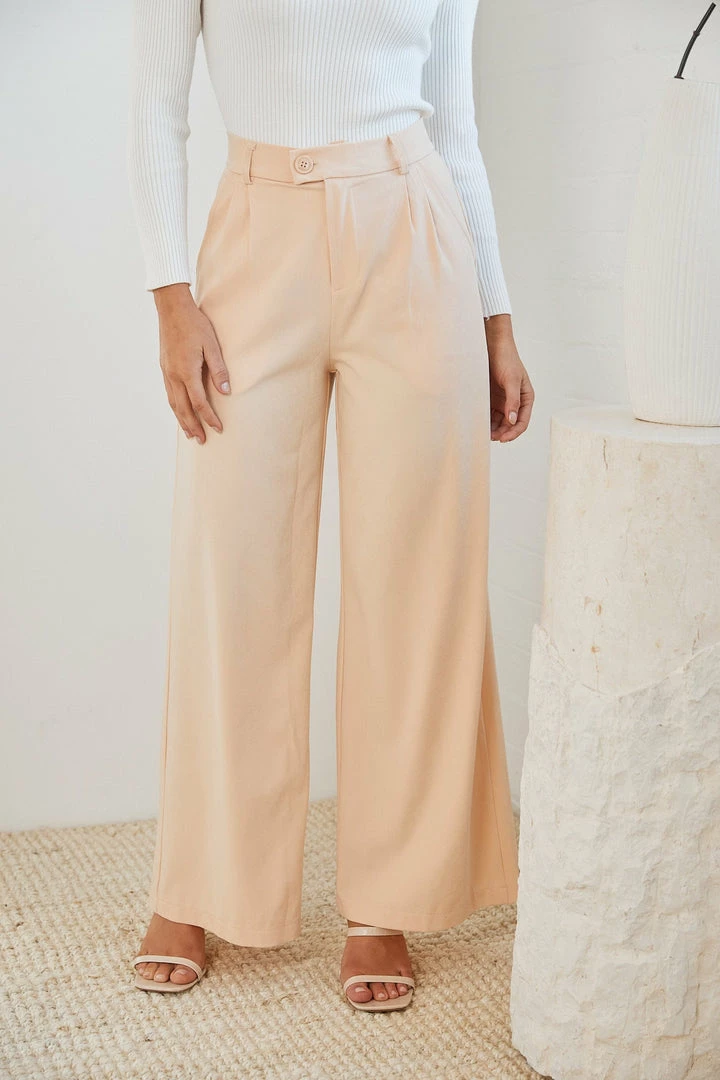 Qtrend Fashion PTY LTD Adamaris Pants - Cream Bottoms 3 Qtrend Fashion PTY LTD Adamaris Pants - Cream Bottoms