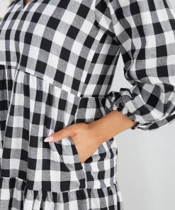 Miracle Fashion DRESSES Adenique Dress - Black Gingham