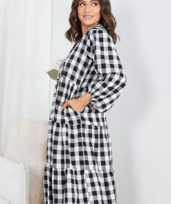 Miracle Fashion DRESSES Adenique Dress - Black Gingham