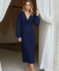 Esther Luxe Adrastea Dress - Navy DRESSES
