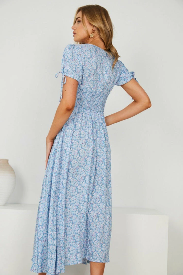 Evermore Fashion Agostina Dress - Blue Print 4 Evermore Fashion Agostina Dress - Blue Print