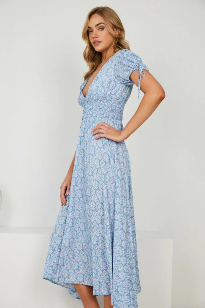 Evermore Fashion Agostina Dress - Blue Print 5 Evermore Fashion Agostina Dress - Blue Print