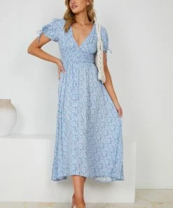 Evermore Fashion Agostina Dress - Blue Print 11 Evermore Fashion Agostina Dress - Blue Print