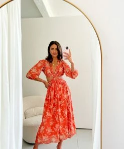 Reverse Akama Dress - Orange Print 13 Reverse Akama Dress - Orange Print