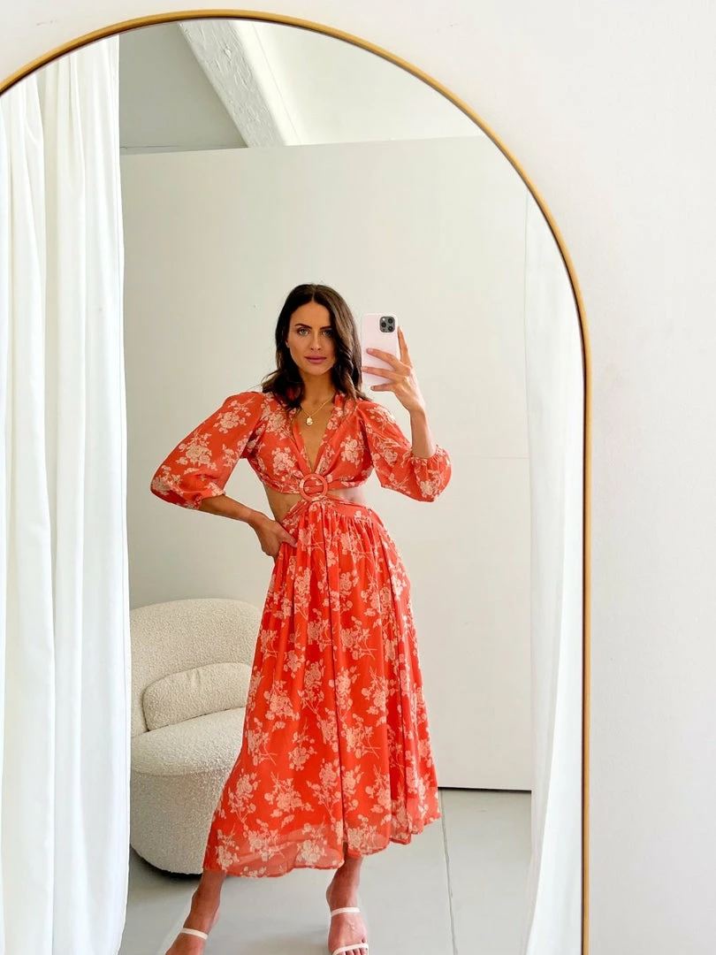 Reverse Akama Dress - Orange Print 7 Reverse Akama Dress - Orange Print