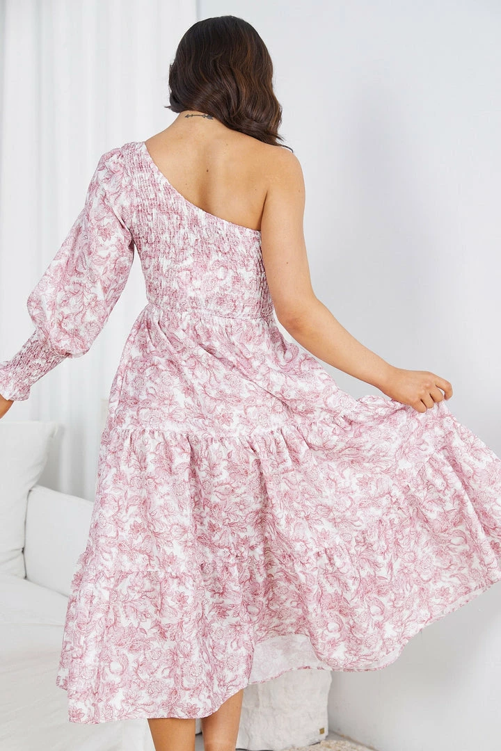 Qtrend Fashion PTY LTD Alarica Dress - Burgundy Print DRESSES 4 Qtrend Fashion PTY LTD Alarica Dress - Burgundy Print DRESSES