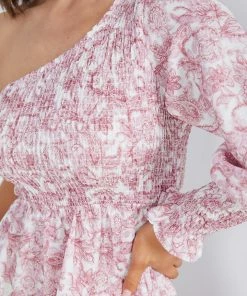 Qtrend Fashion PTY LTD Alarica Dress - Burgundy Print DRESSES 15 Qtrend Fashion PTY LTD Alarica Dress - Burgundy Print DRESSES