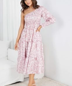 Qtrend Fashion PTY LTD Alarica Dress - Burgundy Print DRESSES