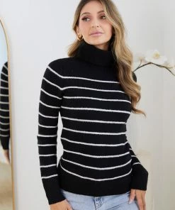 Spicy Sugar Aldie Knit - Black Stripe