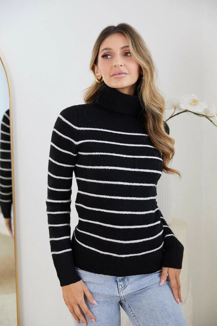 Spicy Sugar Aldie Knit - Black Stripe 3 Spicy Sugar Aldie Knit - Black Stripe