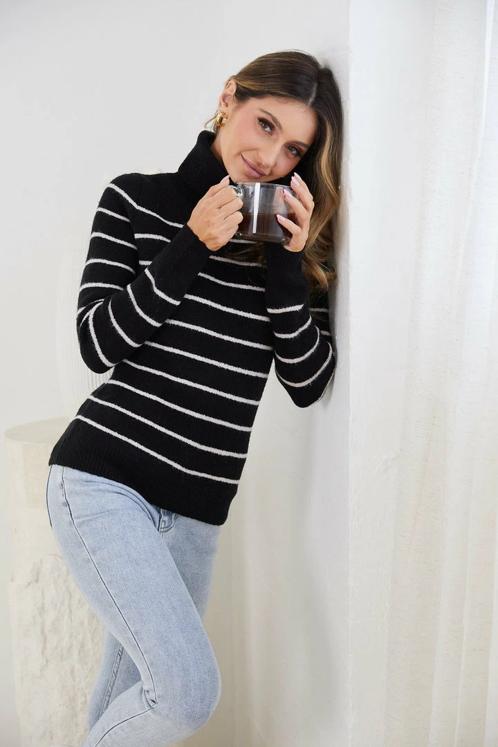 Spicy Sugar Aldie Knit - Black Stripe 7 Spicy Sugar Aldie Knit - Black Stripe