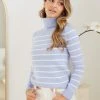 Spicy Sugar Jumpers & Sweaters Aldie Knit - Light Blue Stripe