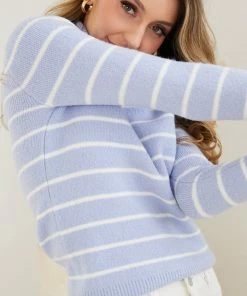 Spicy Sugar Jumpers & Sweaters Aldie Knit - Light Blue Stripe 15 Spicy Sugar Jumpers & Sweaters Aldie Knit - Light Blue Stripe