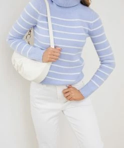 Spicy Sugar Jumpers & Sweaters Aldie Knit - Light Blue Stripe 12 Spicy Sugar Jumpers & Sweaters Aldie Knit - Light Blue Stripe
