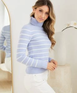 Spicy Sugar Jumpers & Sweaters Aldie Knit - Light Blue Stripe 11 Spicy Sugar Jumpers & Sweaters Aldie Knit - Light Blue Stripe