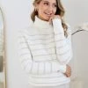 Spicy Sugar CLOTHING Aldie Knit - White Stripe