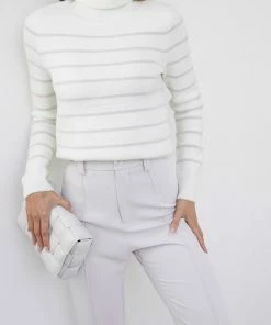 Spicy Sugar CLOTHING Aldie Knit - White Stripe