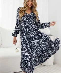 WeLove Fashion DRESSES Alecta Dress - Navy Print