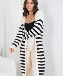 Miracle Fashion CLOTHING Amiaty Cardigan - Cream Stripe