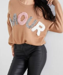 Miracle Fashion Amour Jumper - Brown CLOTHING 12 Miracle Fashion Amour Jumper - Brown CLOTHING