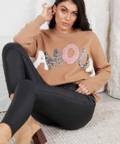 Miracle Fashion Amour Jumper - Brown CLOTHING 14 Miracle Fashion Amour Jumper - Brown CLOTHING