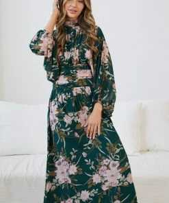 Qtrend Fashion PTY LTD Analey Dress - Green Floral DRESSES