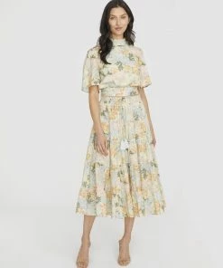 WE ARE KINDRED Anita Broiderie Crop Blouse - Mint Floral CLOTHING