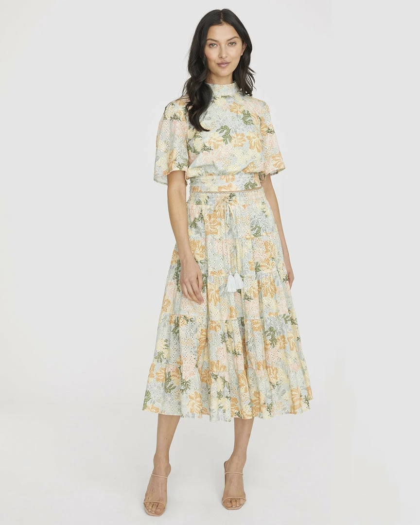 WE ARE KINDRED CLOTHING Anita Broiderie Midi Skirt - Mint Floral 4 WE ARE KINDRED CLOTHING Anita Broiderie Midi Skirt - Mint Floral