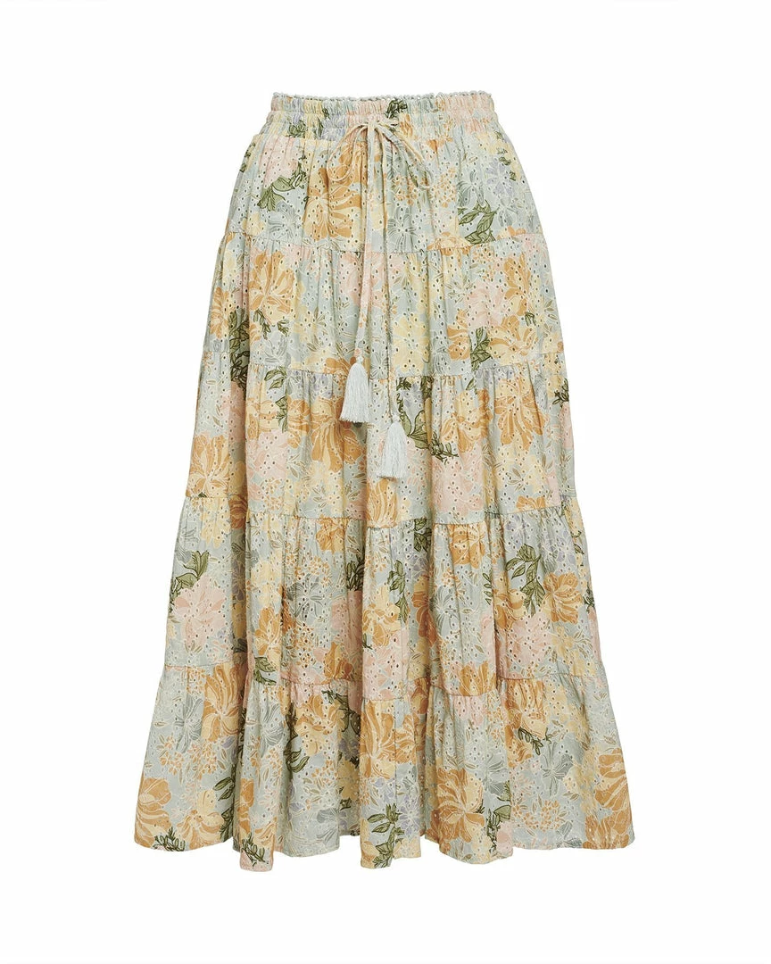WE ARE KINDRED CLOTHING Anita Broiderie Midi Skirt - Mint Floral 6 WE ARE KINDRED CLOTHING Anita Broiderie Midi Skirt - Mint Floral