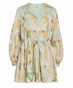 WE ARE KINDRED DRESSES Anita Broiderie Mini Dress - Mint Floral