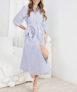 WeLove Fashion DRESSES Antonette Dress - Blue Stripe